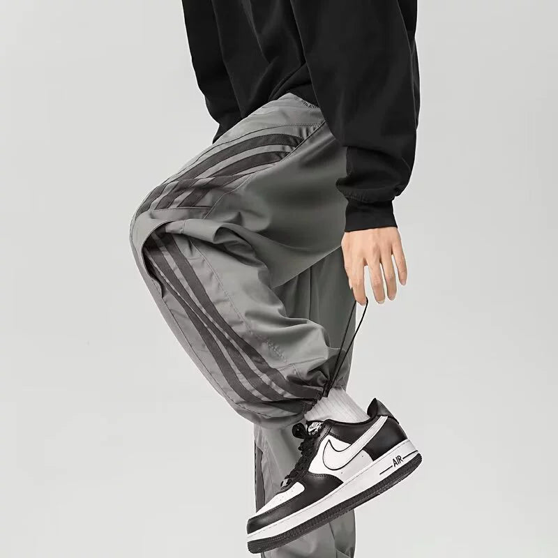 Casual Fit Men's Jogger Pants with Stripe Details
