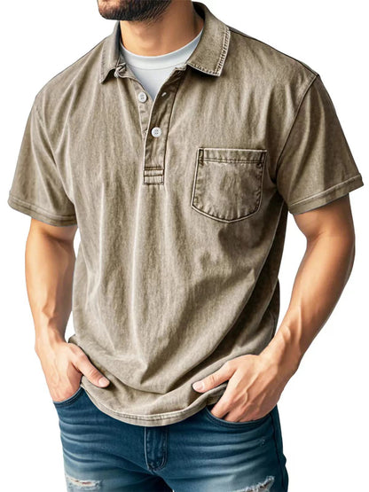 Casual Short Sleeve Polo Shirt for Men