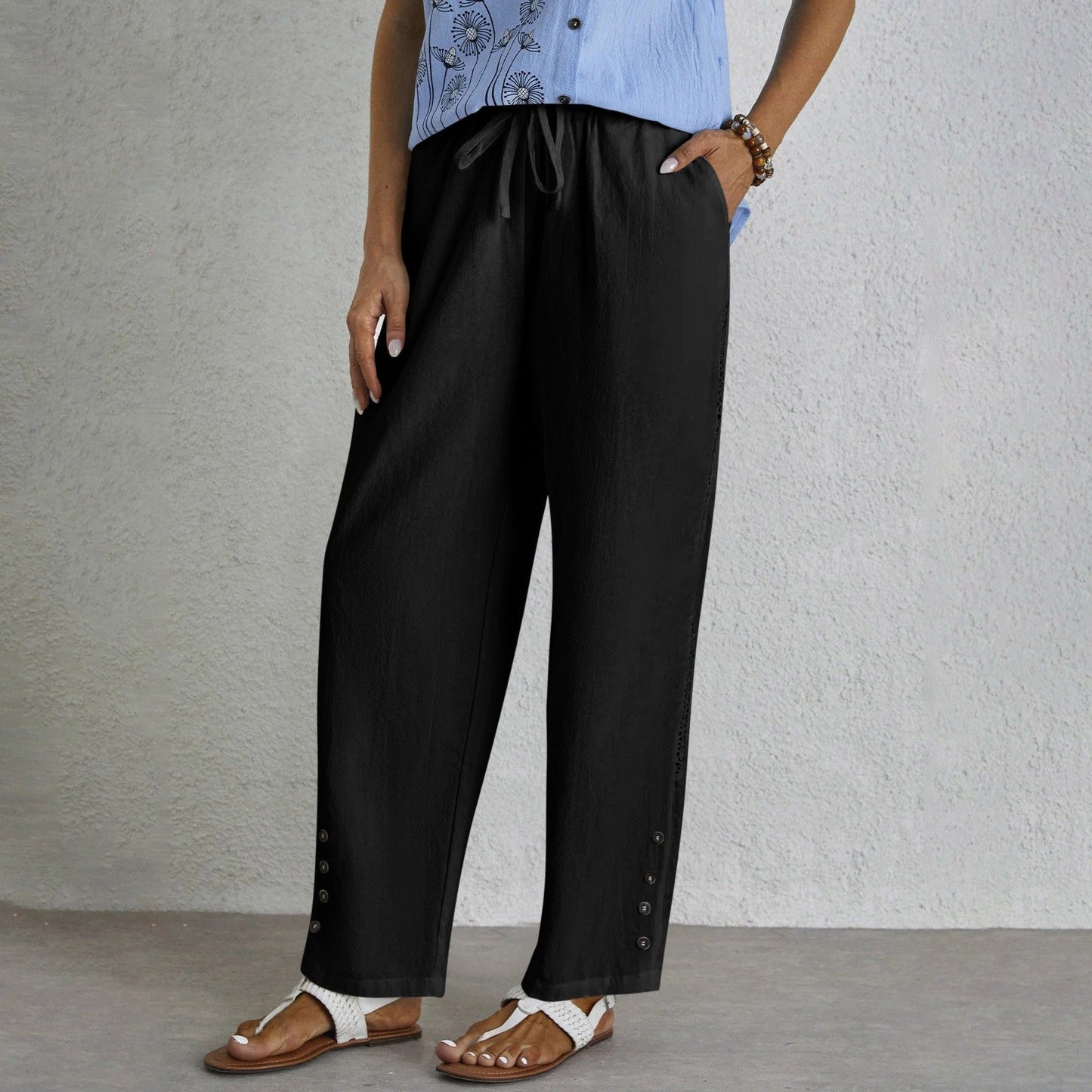 Comfortable Women's Straight Leg Drawstring Pants