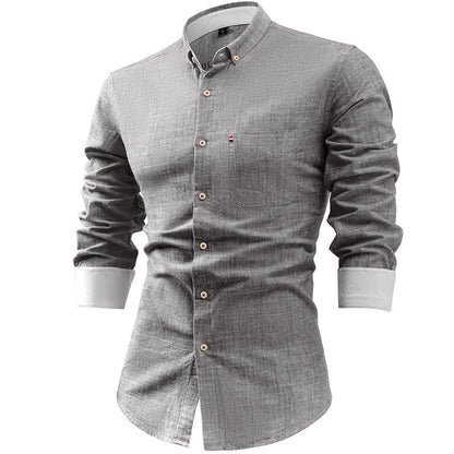 Slim Fit Mens Cotton Shirt with Contrast Cuffs