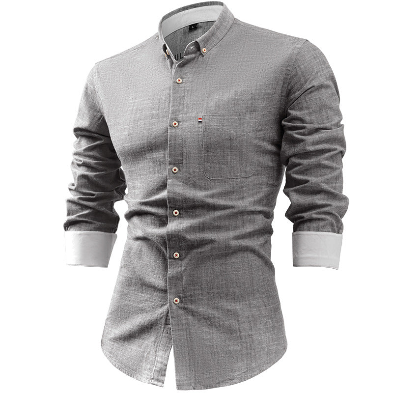 Slim Fit Men's Long Sleeve Casual Button Shirt