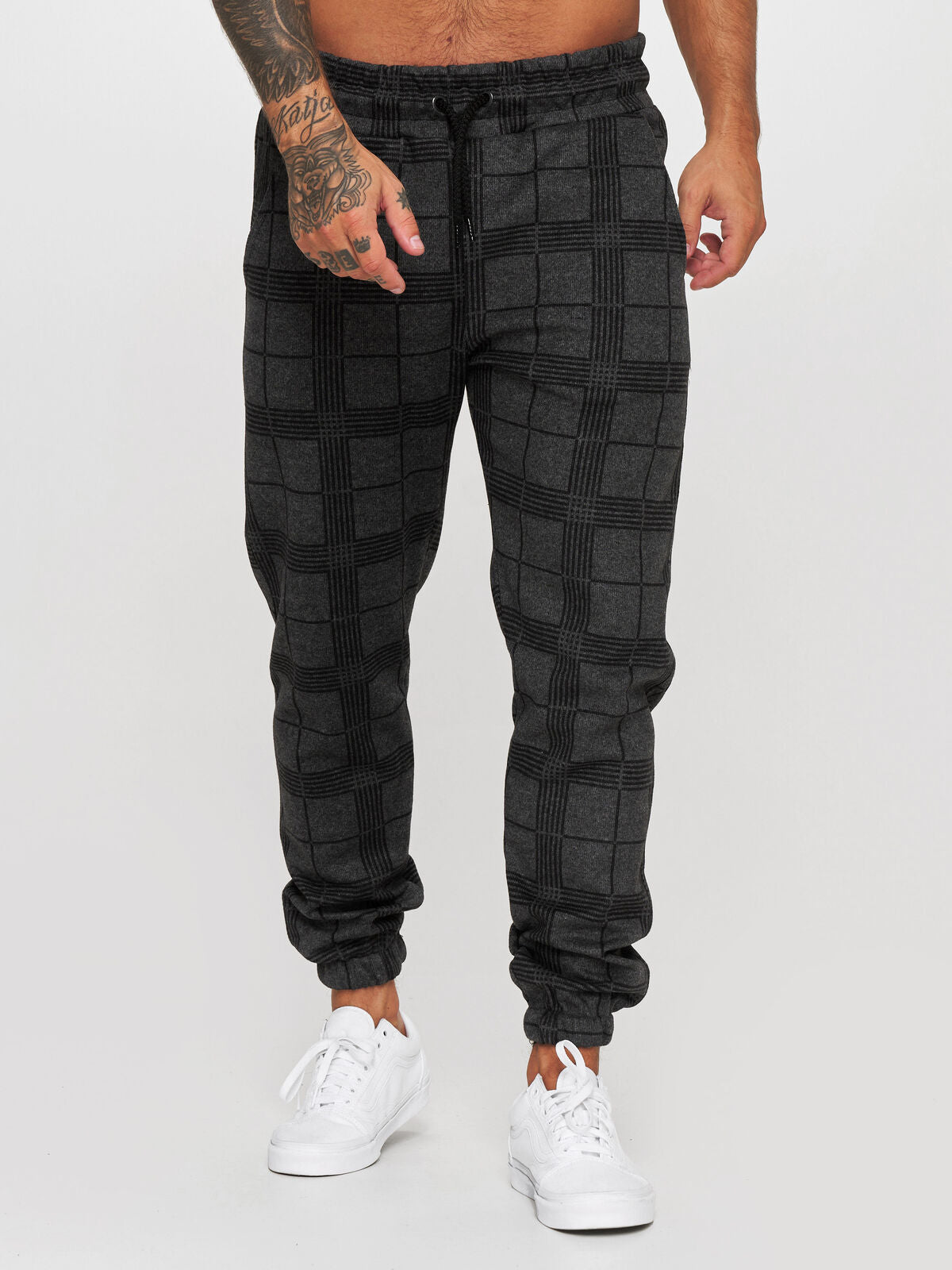Comfortable Plaid Jogger Pants for Men