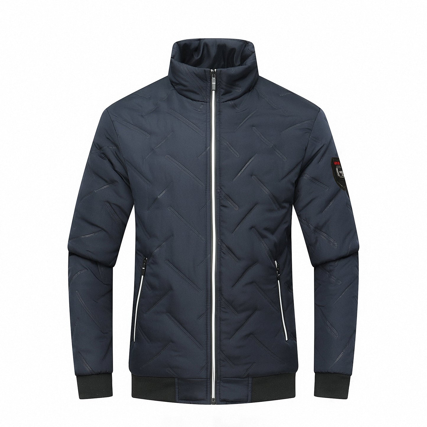 Slim Fit Men's Quilted Jacket with Zip Pockets