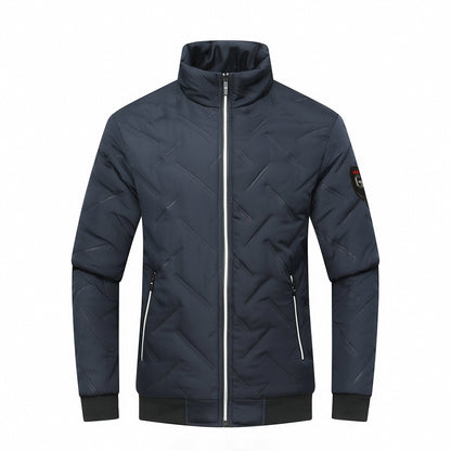 Slim Fit Men's Quilted Jacket with Zip Pockets