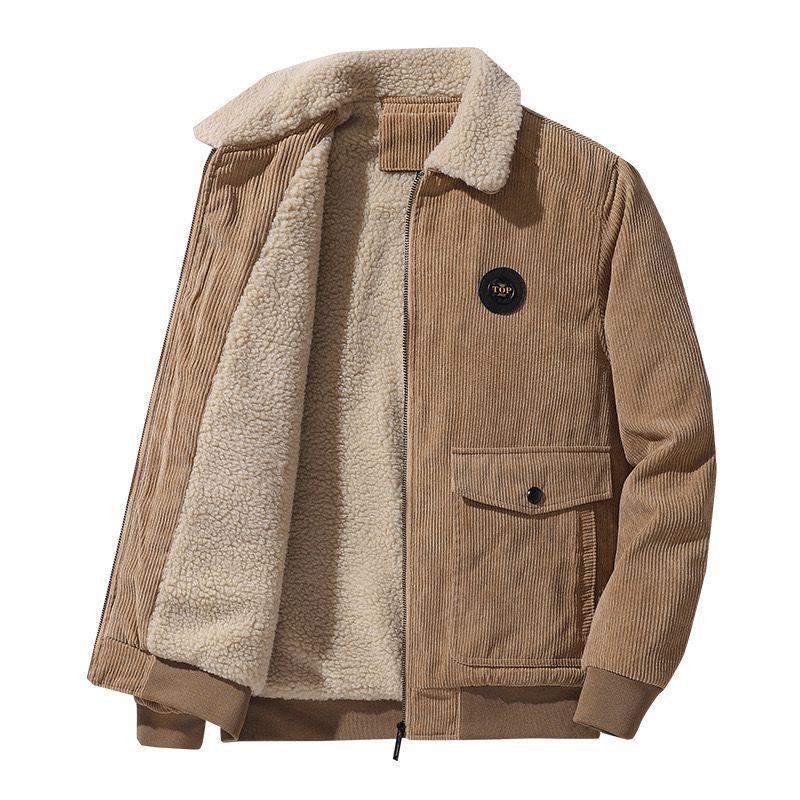 Relaxed Fit Corduroy Mens Jacket with Button Front