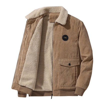 Relaxed Fit Corduroy Mens Jacket with Button Front