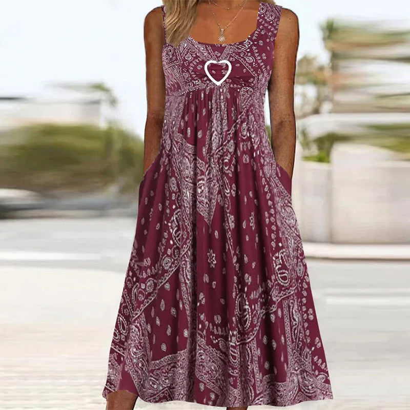 Summer Floral Maxi Dress with Pockets - Nocini