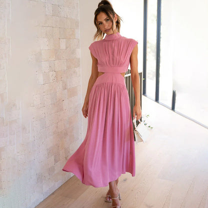 Women's Bodycon Midi Dress with Cut Out Waist Detail