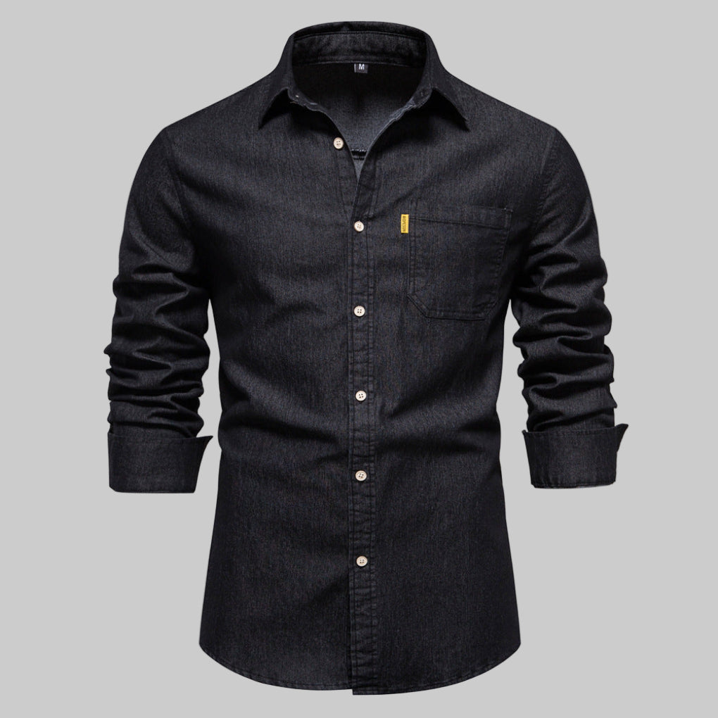 Classic Fit Blue Jeans Shirt - Olytrend