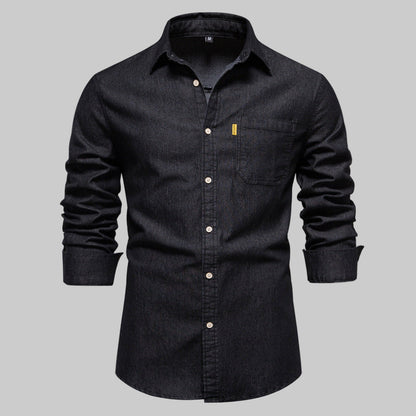 Classic Fit Blue Jeans Shirt - Olytrend