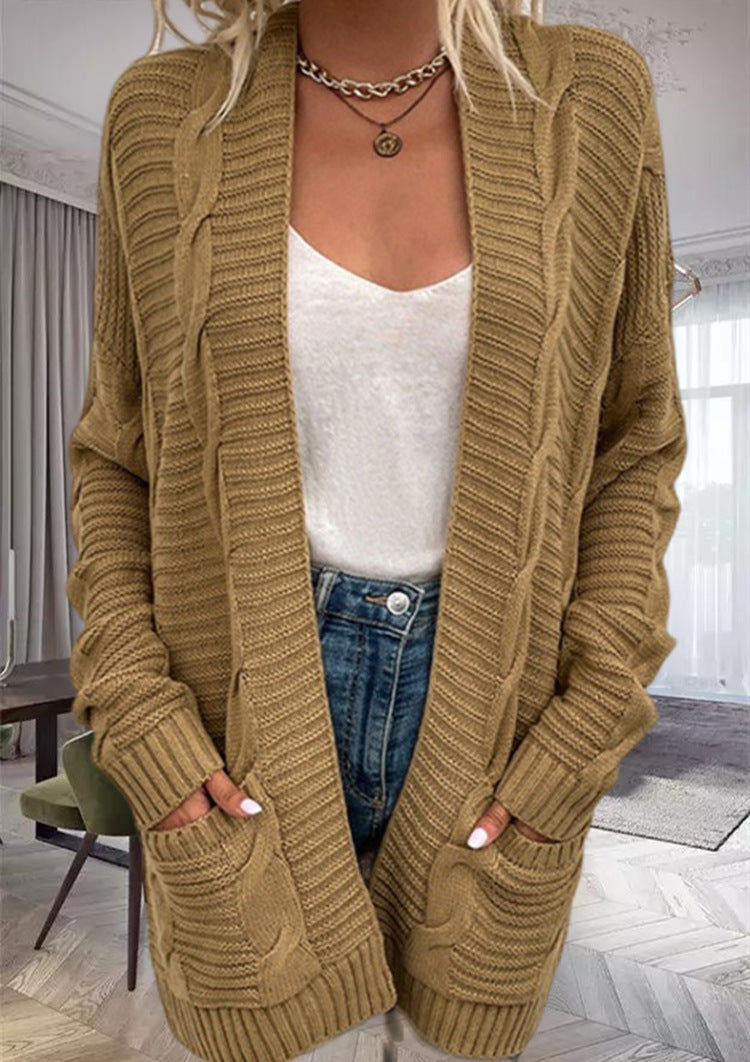 Cozy Oversized Wool Cardigan with Pockets