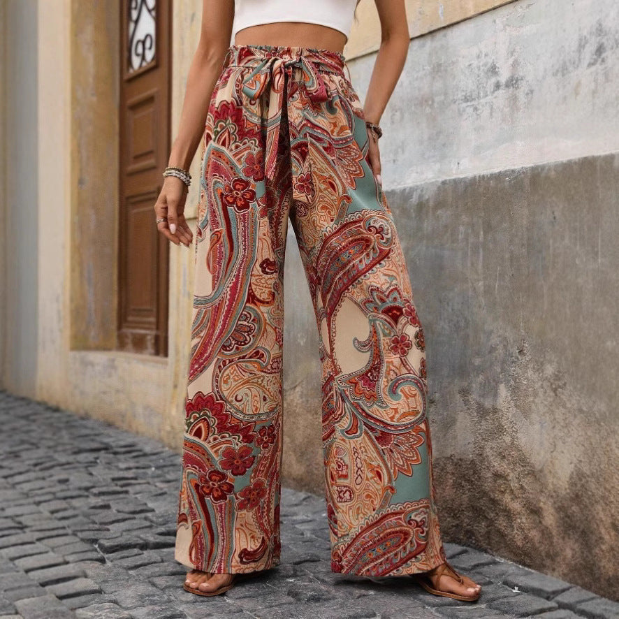 Loose Fit High Waisted Pants with Adjustable Belt