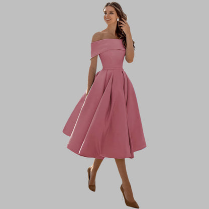 Elegant Satin Formal Evening Gown - Olytrend