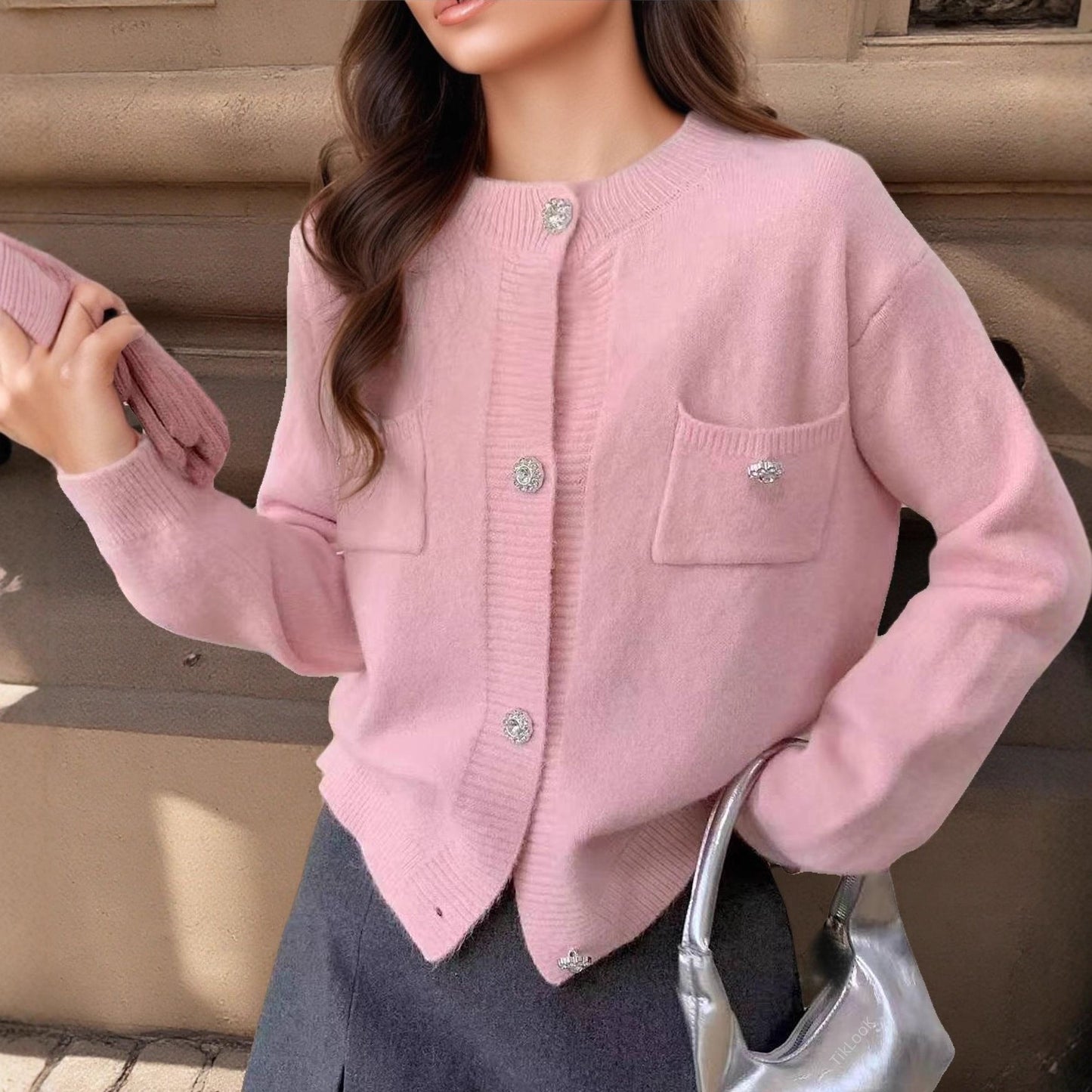 Cozy Women's Wool Cardigan with Button Front