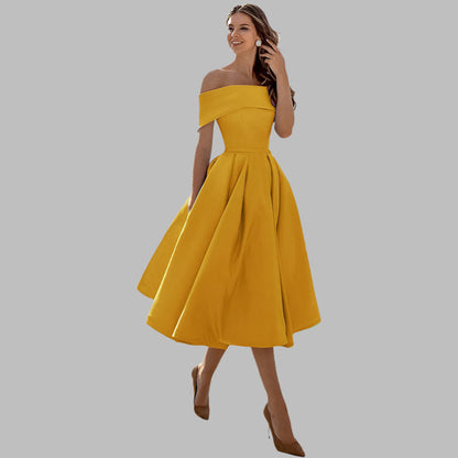 Elegant Satin Formal Evening Gown