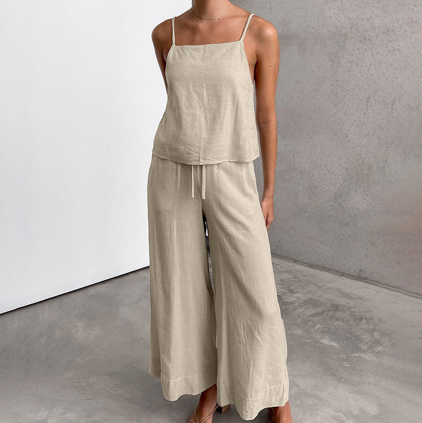 Casual Summer Top and Loose Pants Set