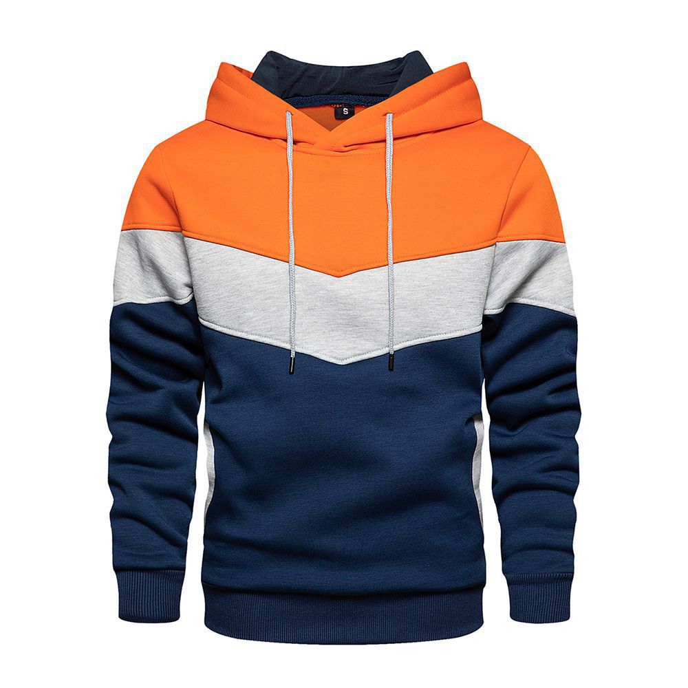 Relaxed Fit Men's Colorblock Hoodie with Pockets