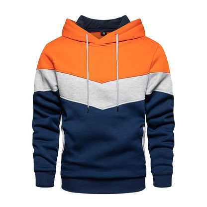 Relaxed Fit Men's Colorblock Hoodie with Pockets