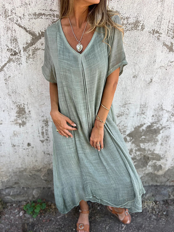 Relaxed Fit V-neck Summer Dress