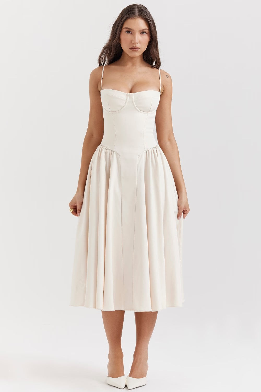Elegant Ladies' A-Line Dress with Fitted Top