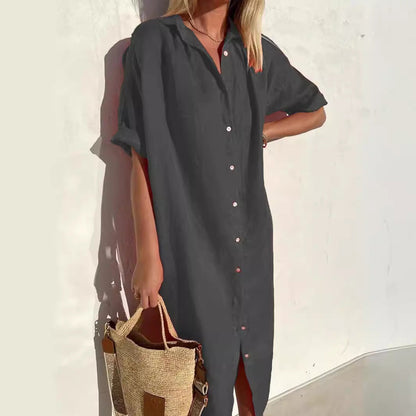Casual Cotton Short Sleeve Dress