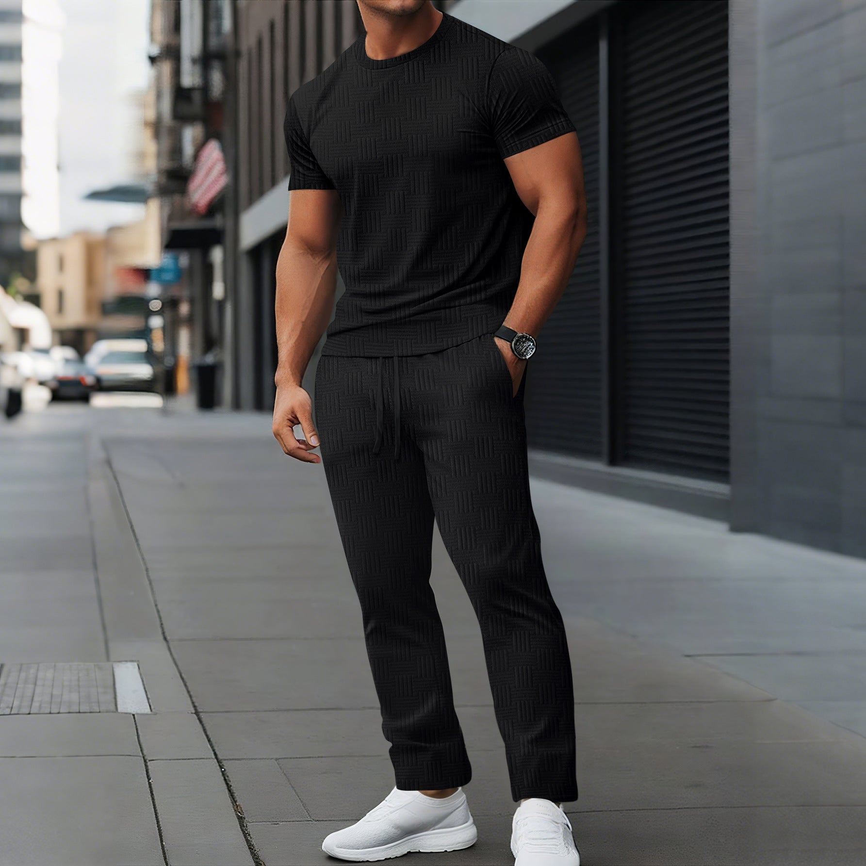 Men's Athletic Wear Set - Fit Slim - Moisture Wicking Fabric - Nocini