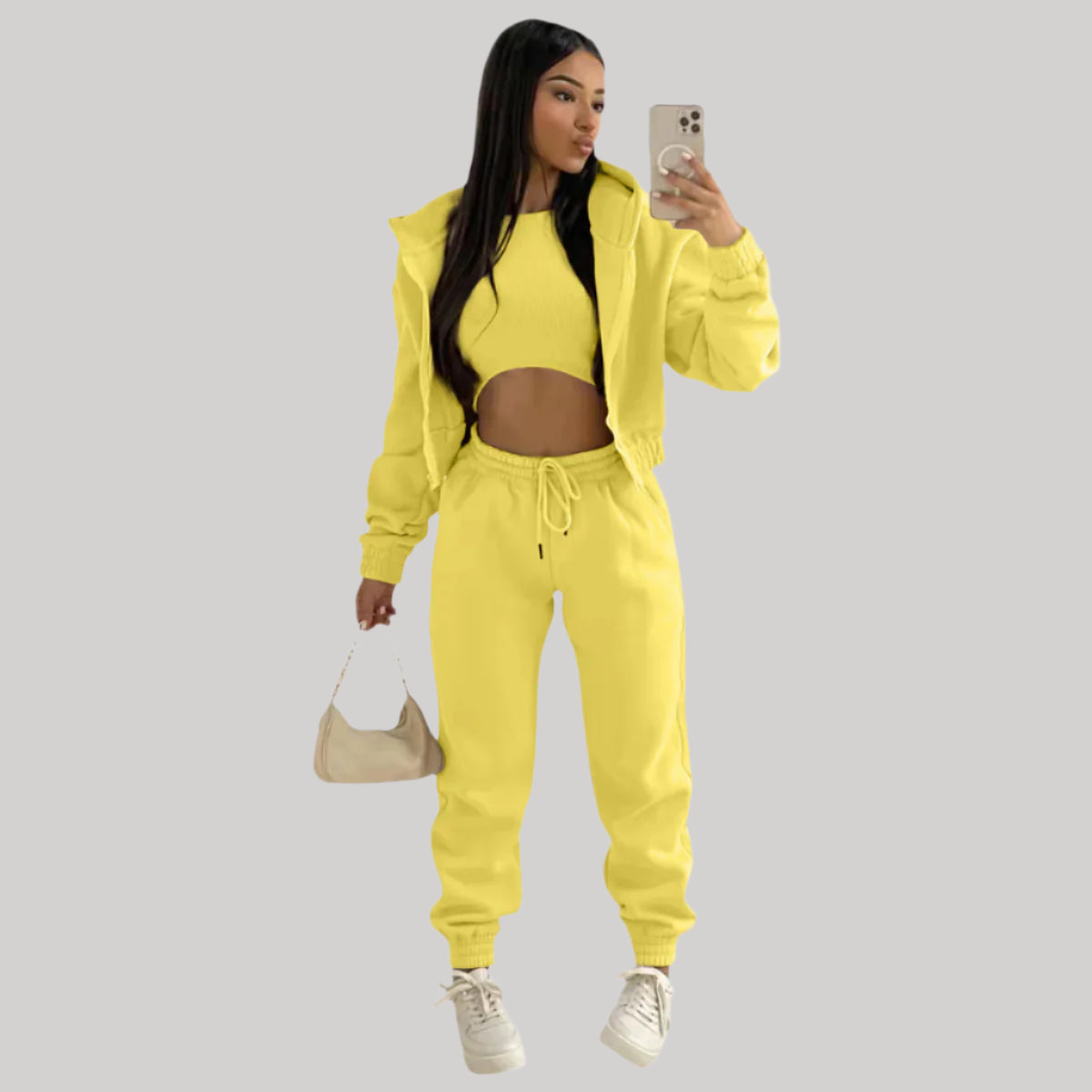 Ladies Comfortable Sporty 3 Piece Tracksuit Set - Nocini