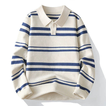 Classic Crew Neck Striped Sweater