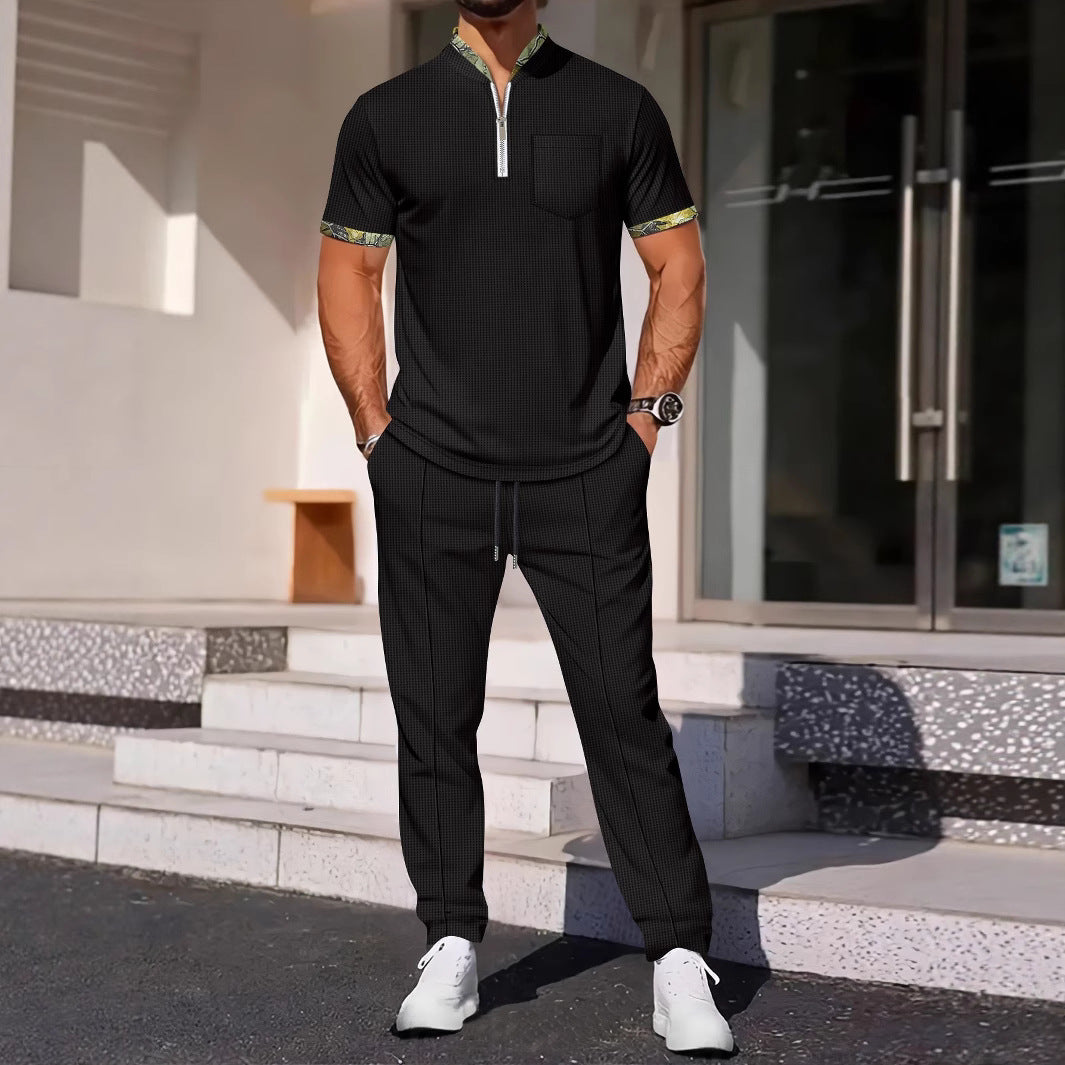 Men's Athletic Fit Tracksuit with Zip Top and Pants