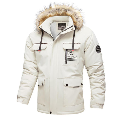 Waterproof Men's Jacket with Hood and Pockets