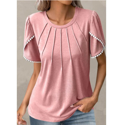 Comfy Women's Tee with Ruffles and Flowy Design - Nocini