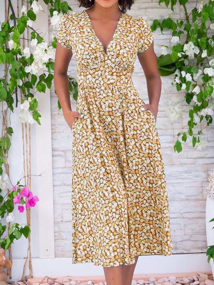 Classic Front Button Midi Dress