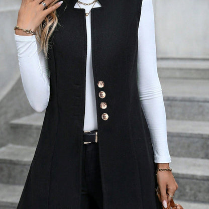 Fitted Sleeveless Women's Waistcoat Jacket
