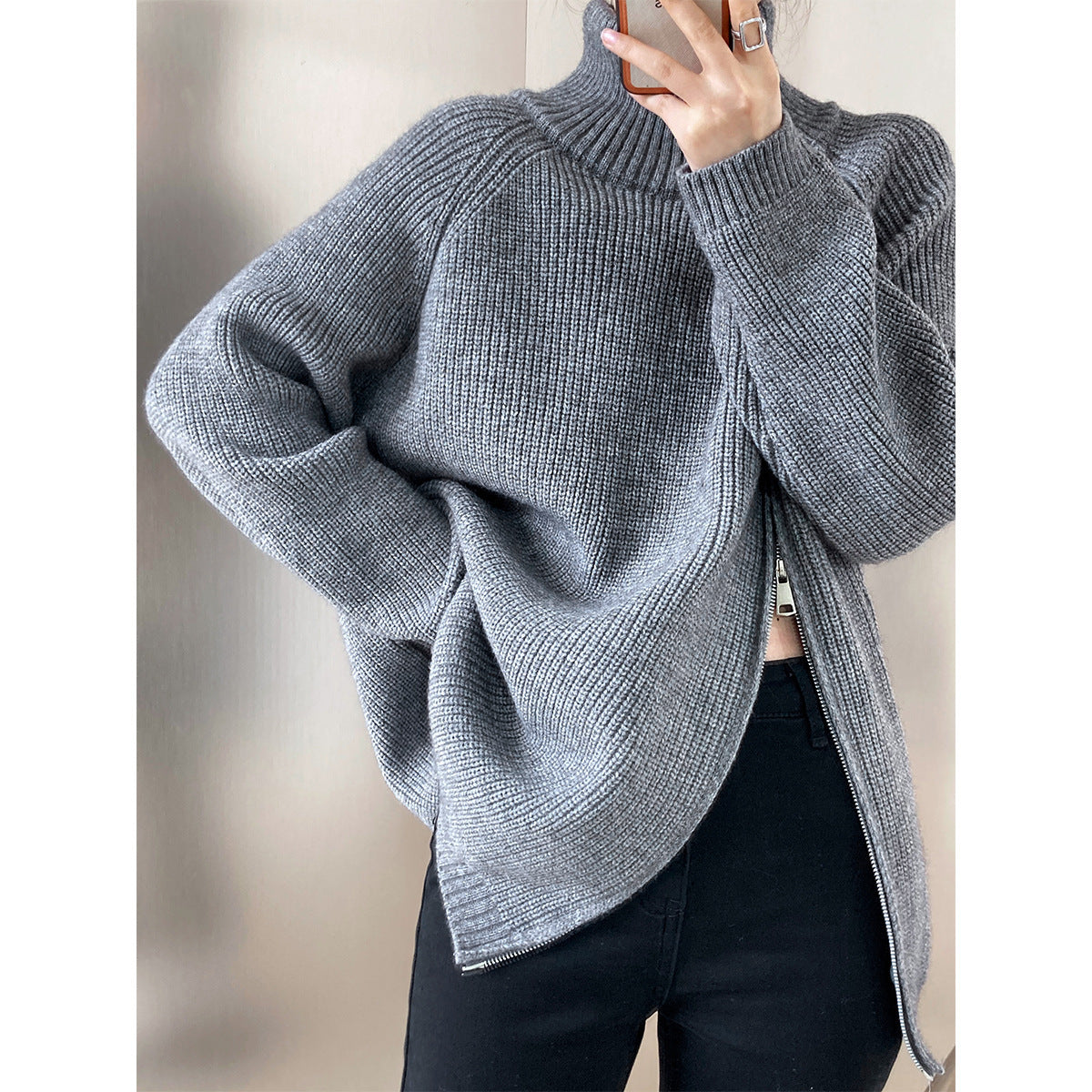 Cozy Oversized Women's Knit Crew Sweater