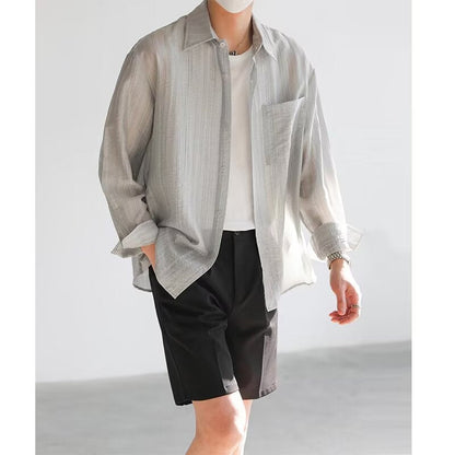 Casual Long Sleeve Cotton Shirt for Men - Nocini