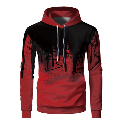 Relaxed Fit Mens Hoodie with Soft 3D Graphic Print