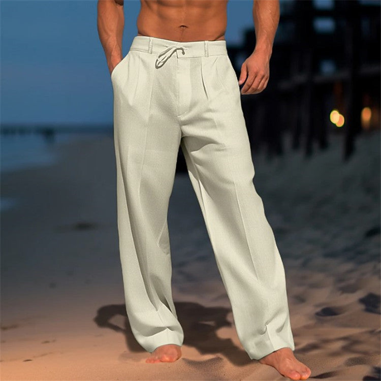 Comfortable Linen Pants for Men Full Length Drawstring