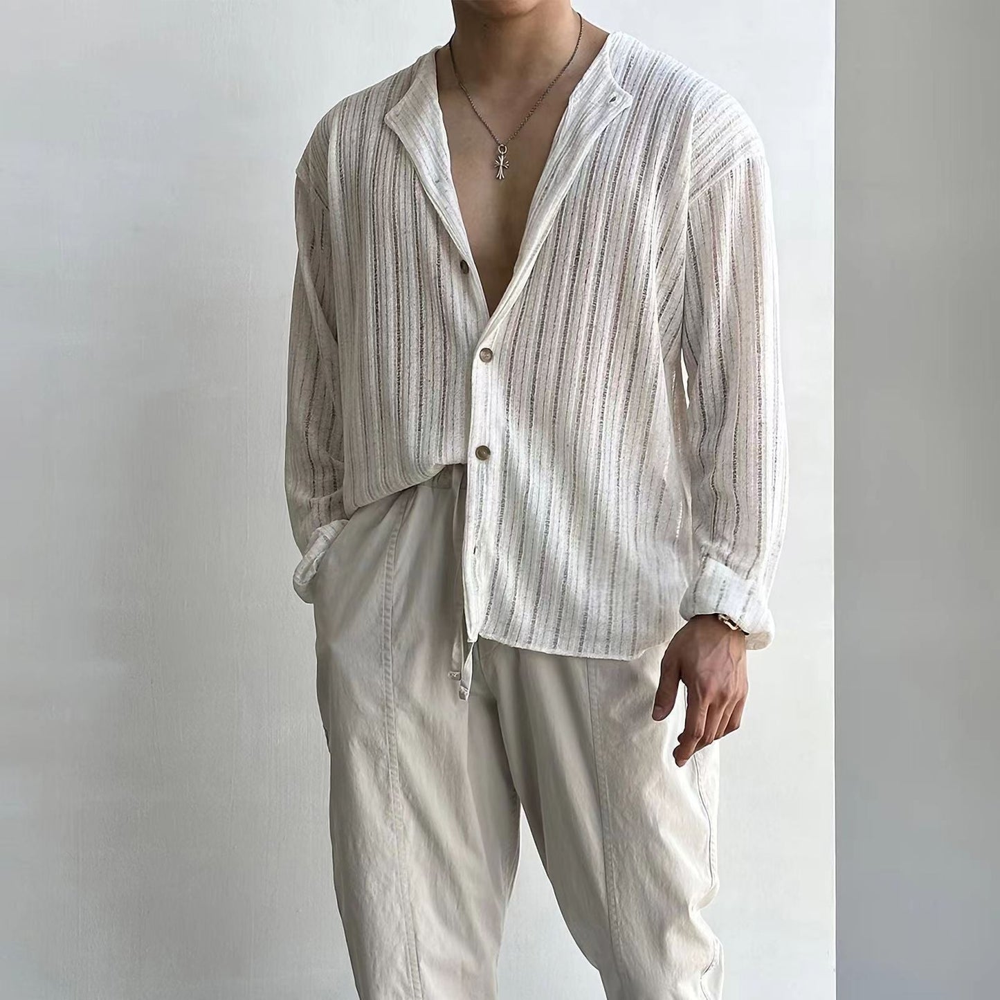 Men's Slim Fit V-Neck Cardigan Sweater