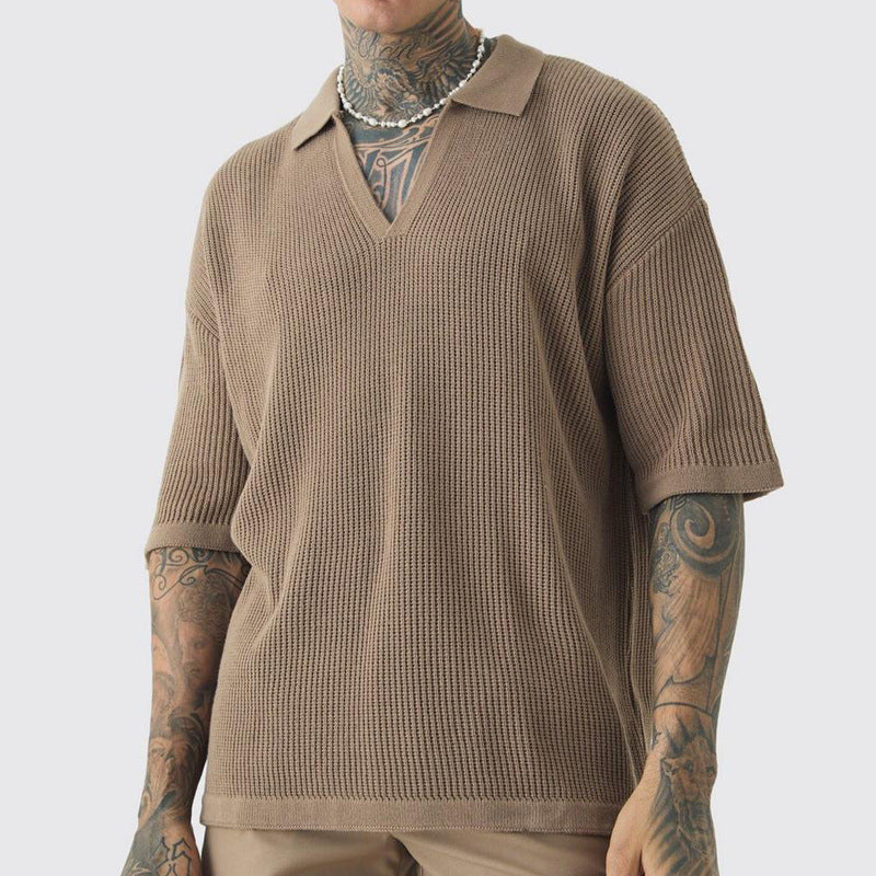 Casual Short Sleeve V-Neck Men's Tee Shirt - Nocini