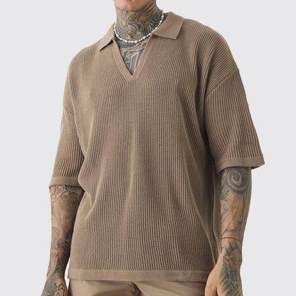 Casual Short Sleeve V-Neck Men's Tee Shirt - Nocini