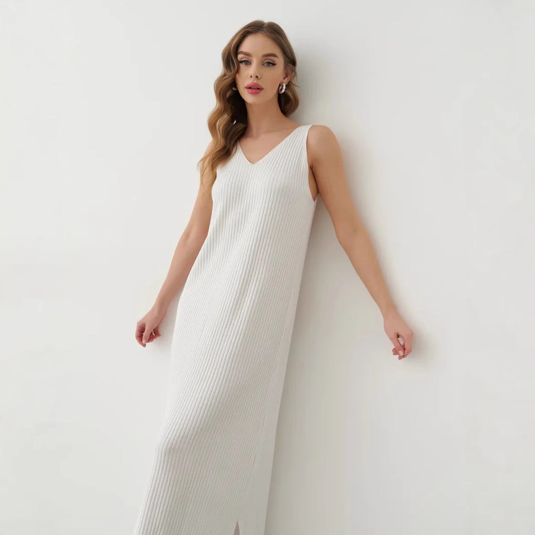 Loose Fit V Neck Summer Maxi Dress
