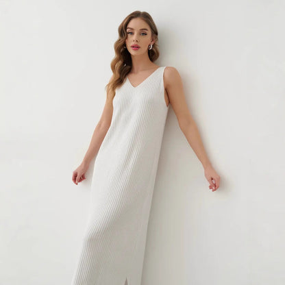 Loose Fit V Neck Summer Maxi Dress