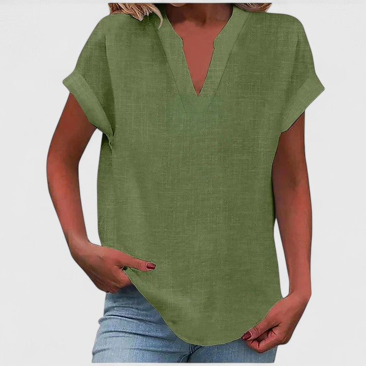 Elegant V-Neck Top for Women's Daily Wear