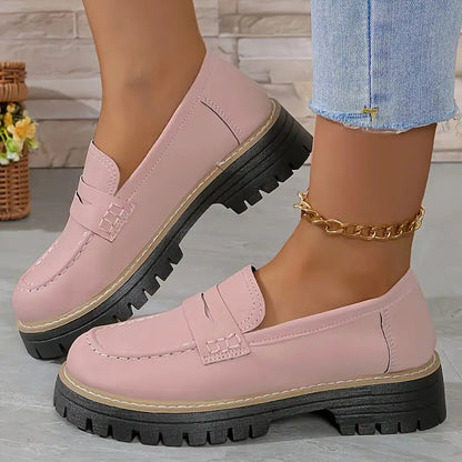 Comfortable Slip On Loafers - Thick Sole Casual Shoes