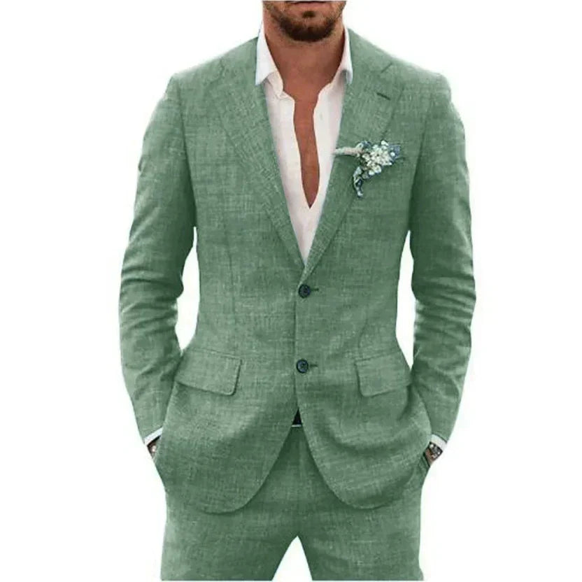 Slim Fit Men's Linen 2 Piece Suit