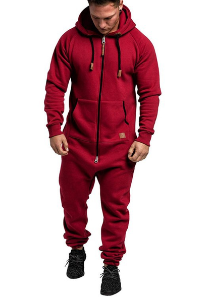 Hudson | Men's Warm Fleece Hoodie Jumpsuit