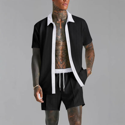 Men's Casual Shorts and Shirt Set – Loose Fit – Lightweight Fabric