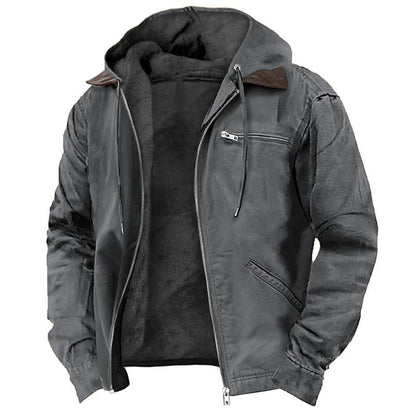 Casual Fit Fleece Hoodie Jacket with Utility Pockets