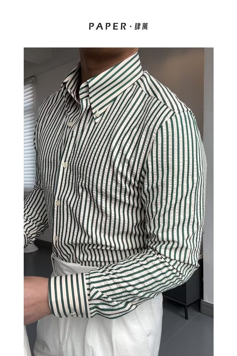 Slim Fit Men's Striped Cotton Shirt