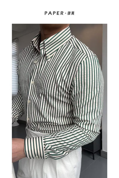 Slim Fit Men's Striped Cotton Shirt
